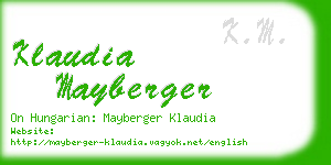 klaudia mayberger business card